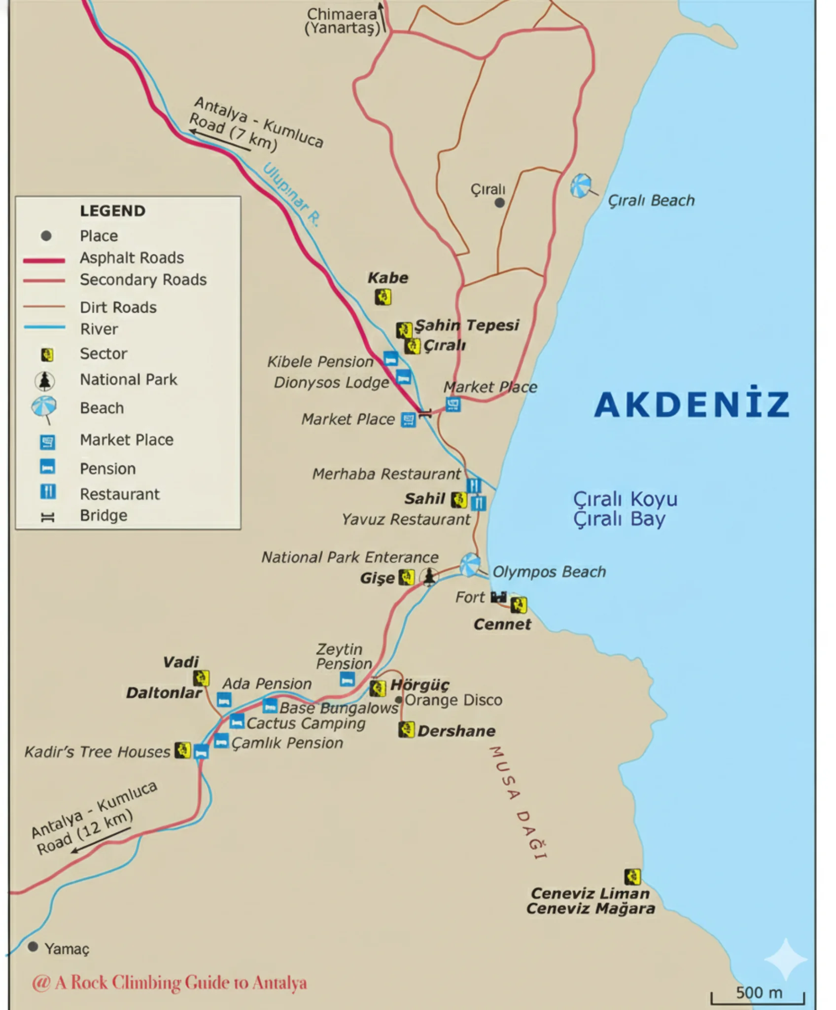 Olympos Tırmanış Haritası